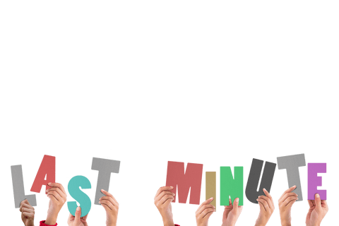 hands holding last minute letters on transparent background vector - Download Free Stock Videos Pikwizard.com