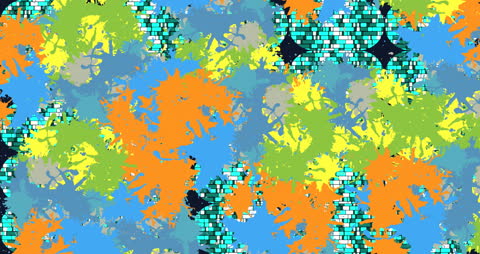 Colorful Abstract Shapes on a Dark Background