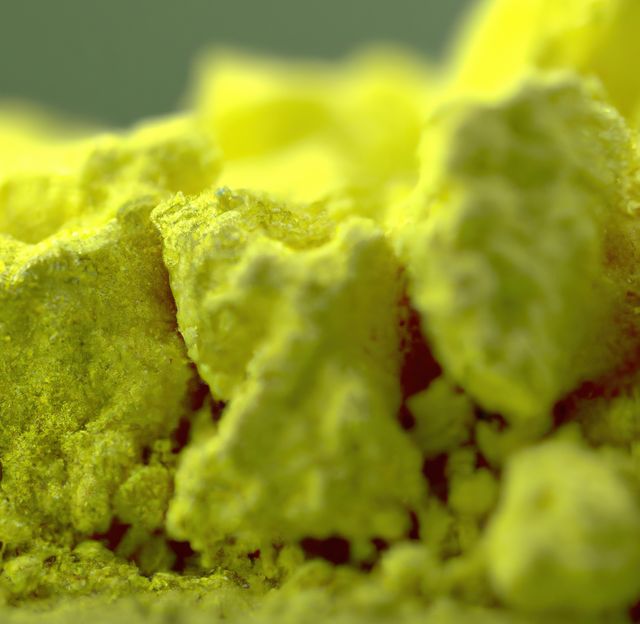 Close up of sulfur created using generative ai technology. Texture, elements and material concept, digitally generated image.