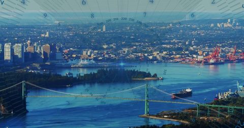 Digitally Connected Cityscape Hints at Global Finance World