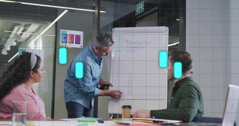 Professional business presentation in conference room