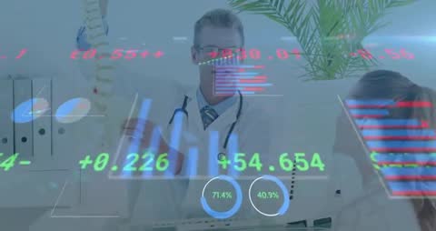 Doctor Discussing Spine Anatomy with Animated Medical Graphs