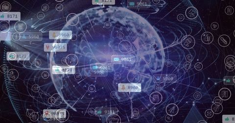 Global Network of Social Media Connections and Data Processing - Download Free Stock Images Pikwizard.com