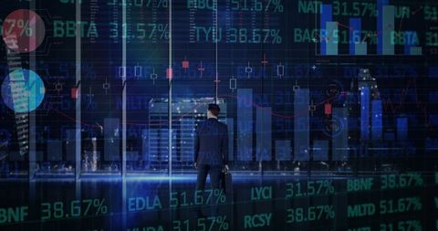 Businessman Analyzing Global Financial Data in High-Tech Office - Download Free Stock Images Pikwizard.com