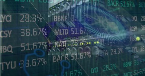Stock Market Data Displayed Overlying Computer Server Racks - Download Free Stock Images Pikwizard.com