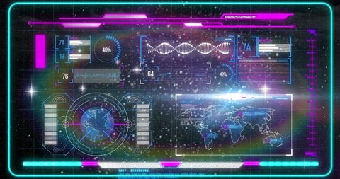 Futuristic Digital Interface with Global Data Mapping and Analytics - Download Free Stock Images Pikwizard.com
