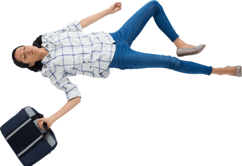 woman in casual attire lying down on transparent background - Download Free Stock Videos Pikwizard.com