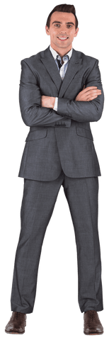 Transparent Confident Businessman Smiling in Formal Wear