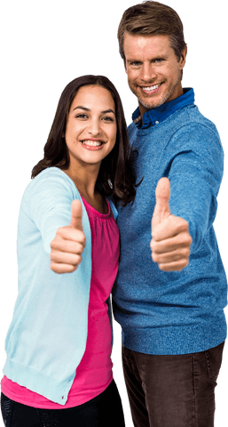Happy Couple Smiling with Thumbs Up on Transparent Background - Download Free Stock Videos Pikwizard.com