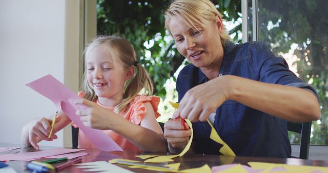 Woman and Girl Doing Arts and Crafts Together - Download Free Stock Images Pikwizard.com