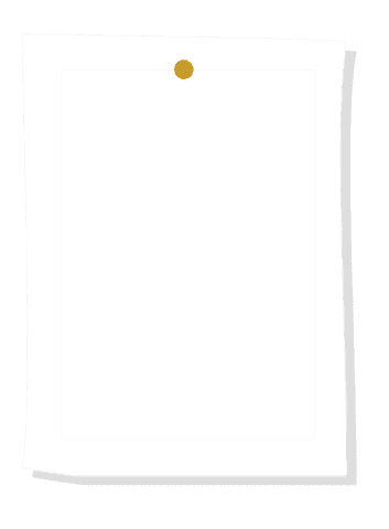 Blank white mount on transparent background with shadow and gold tack