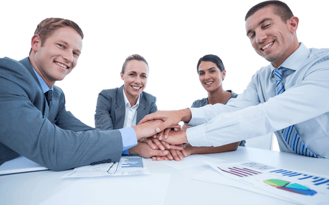Transparent Business Team Celebrating Success at Work Table - Download Free Stock Videos Pikwizard.com