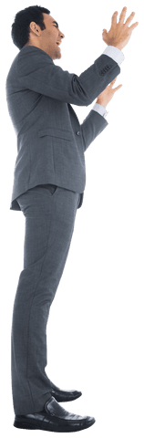 transparent stressed businessman raising arms in desperation - Download Free Stock Videos Pikwizard.com