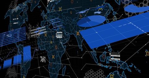 futuristic world map with 3d data visualizations in digital analytics - Download Free Stock Images Pikwizard.com
