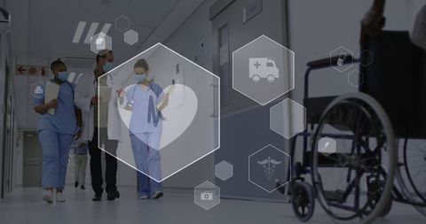 Diverse Medical Team Embraces Digital Technology in Hospital