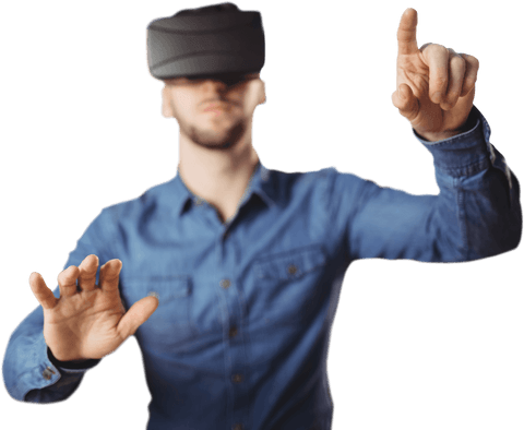 Man Using Virtual Reality Set on Transparent Background - Download Free Stock Videos Pikwizard.com