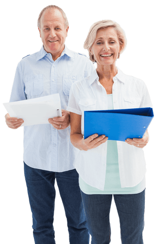 transparent happy senior couple carrying files - Download Free Stock Videos Pikwizard.com