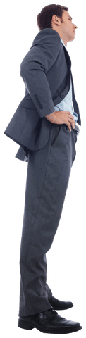 Transparent Background Businessman Standing with Hands on Hips