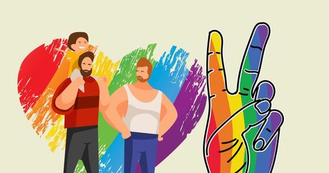 Loving Gay Family with Child Celebrates Pride - Download Free Stock Images Pikwizard.com