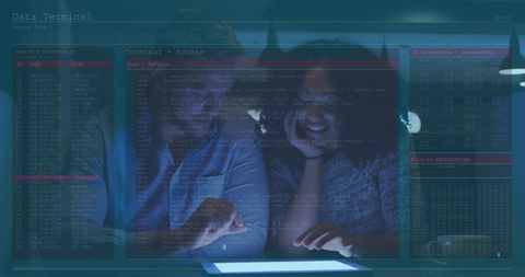 Collaborative Data Analysis Team with Digital Interface - Download Free Stock Images Pikwizard.com