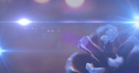 Glowing Lights Over Christmas Pine Cone Decor