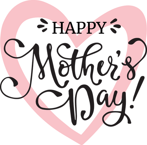Beautiful Mother's Day Typography on Transparent Background