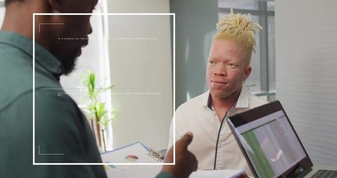 Office collaboration with diverse business team analyzing reports