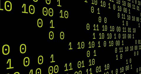 Streaming green binary code matrix background