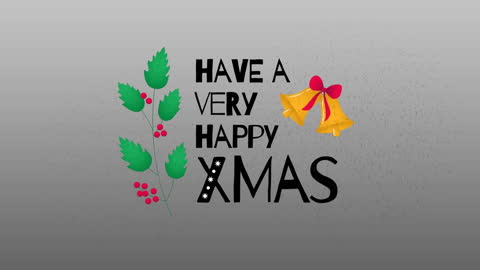 Festive Christmas Greeting with Snow and Bells Animation