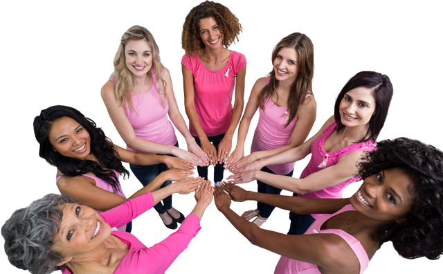 Women in Pink Forming Circle for Breast Cancer Awareness - Download Free Stock Videos Pikwizard.com