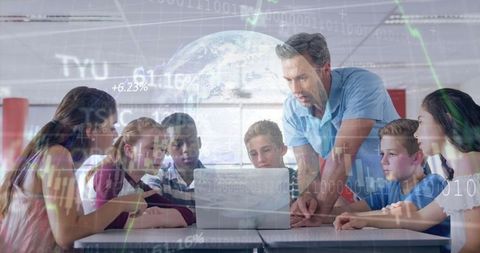 Diverse Students Engaged in Technology-Focused Education