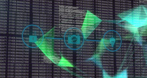 Digital Communication Concept Overlaying Binary Code