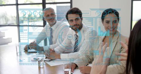 diverse professionals engaged in futuristic data discussion - Download Free Stock Images Pikwizard.com
