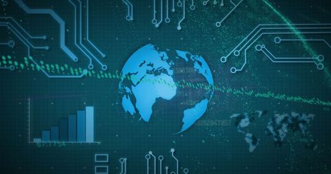 Global Digital Network with Data Visualization - Download Free Stock Images Pikwizard.com