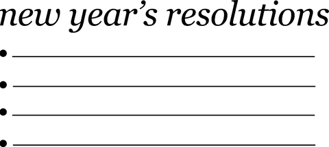 Transparent chart for new year's resolutions and goals