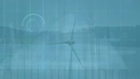 Digital Financial Data over Renewable Wind Energy Concept