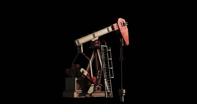 Oil Pump Extracting Resources Against Black Background - Download Free Stock Images Pikwizard.com