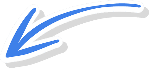 Transparent curved blue arrow icon for clear navigation signage