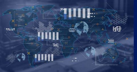 Digital Interface with Global Data Network Visualization - Download Free Stock Images Pikwizard.com
