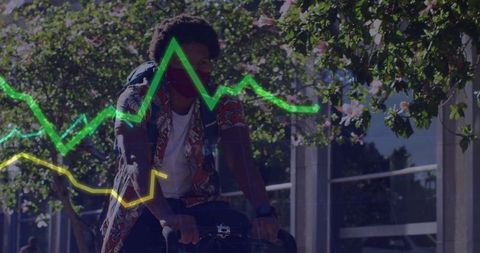 Urban Cyclist with Graph Overlay Promoting Modern Active Lifestyle