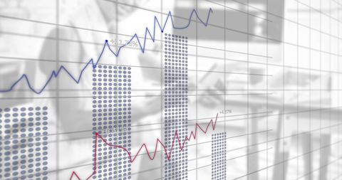 Financial Graphs Overlapping Business Professionals