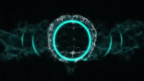 Glowing Neon Ring with Fractal Patterns in Futuristic Cyberspace