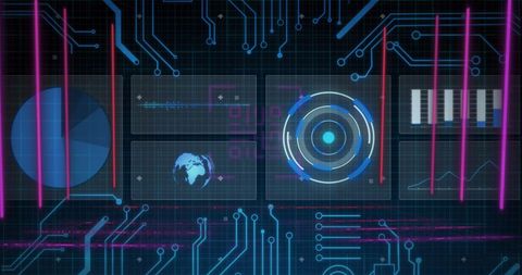 Futuristic Digital Interface with Data Analysis Visuals - Download Free Stock Images Pikwizard.com