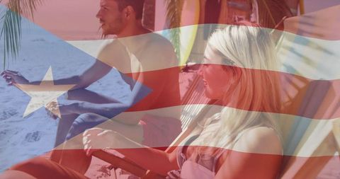 Relaxed beachfront serenity with tropical vouples