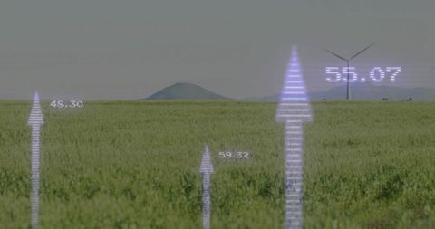 Tech-driven future of agriculture with data visualization fields