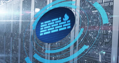Digital Firewall Security in Data Center Concept