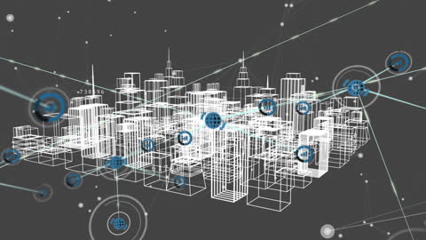 Digital City Network Overlaid with Data Connections