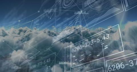 Innovative Abstract Digital Interface Over Cloudscape - Download Free Stock Images Pikwizard.com