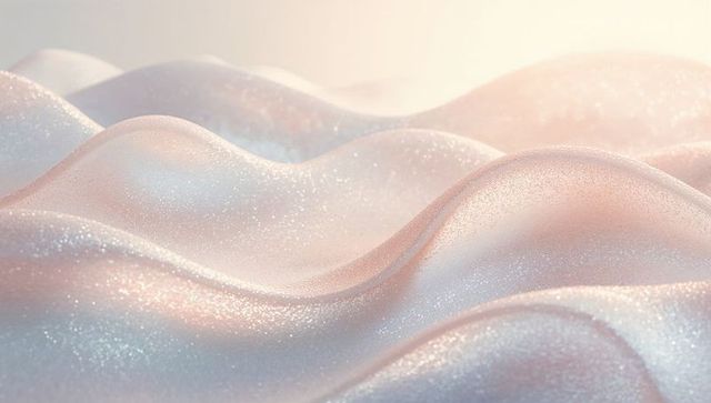 Pearlescent waves shimmering with micro-glitter iridescent opalescent abstract texture