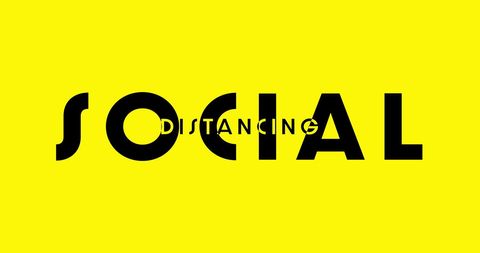 Bold Social Distancing Text on Vibrant Yellow Background - Download Free Stock Images Pikwizard.com